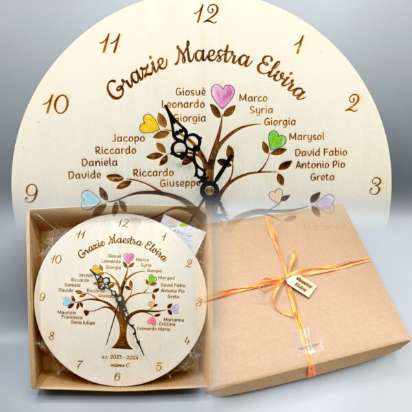 Albero e cuori - Orologio da parete - maestre - immagine 3