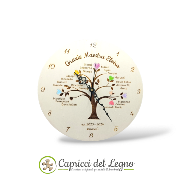 Albero e cuori - Orologio da parete - maestre - immagine 4